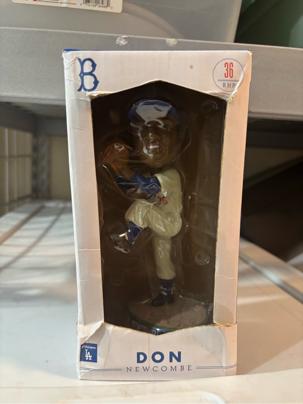 Don Newcombe Dodgers Bobblehead in White and Blue